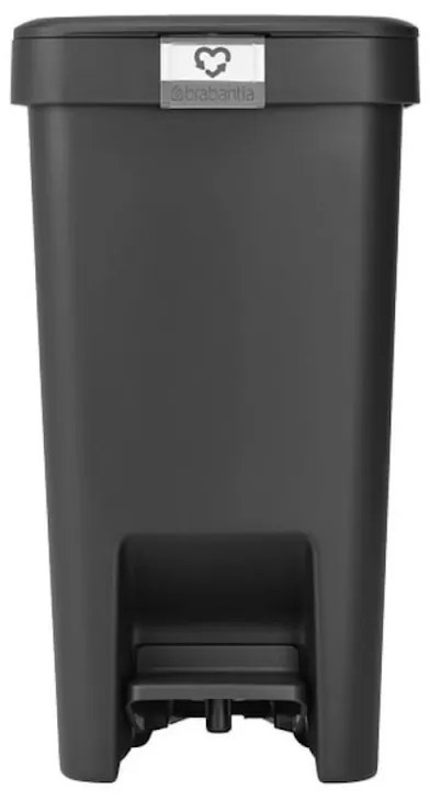 Cos de gunoi cu pedala Brabantia StepUp 1008476, 10 L, Materiale ecologice, Deschidere mare, Gri Inchis