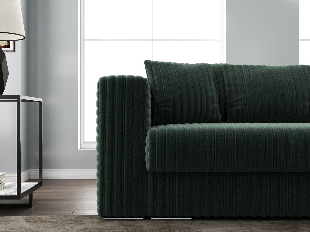 Canapea extensibilă dumonde cu ladă de depozitare si sezut confortabil din spuma high-density, Gloria Ambience Verde 240x100 cm