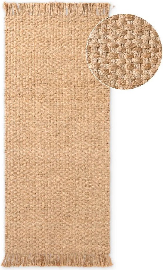 Covor tip traversă în culoare naturală reversibil/țesut manual din iută 80x200 cm Fjord – Hanse Home