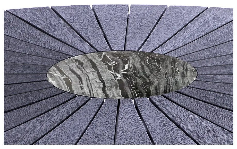 Masă de grădină cu blat din artwood și gresie Bonami Selection Marienlist, 115 x 190 cm, negru