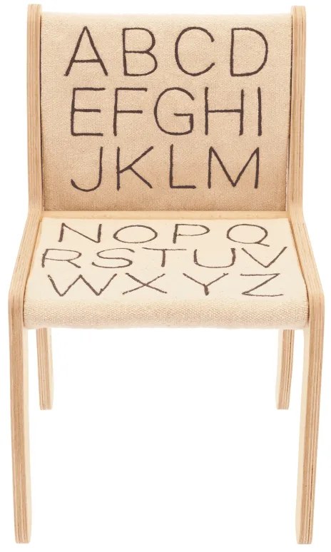 Scaun de copii bej/în culoare naturală ABC – Lorena Canals