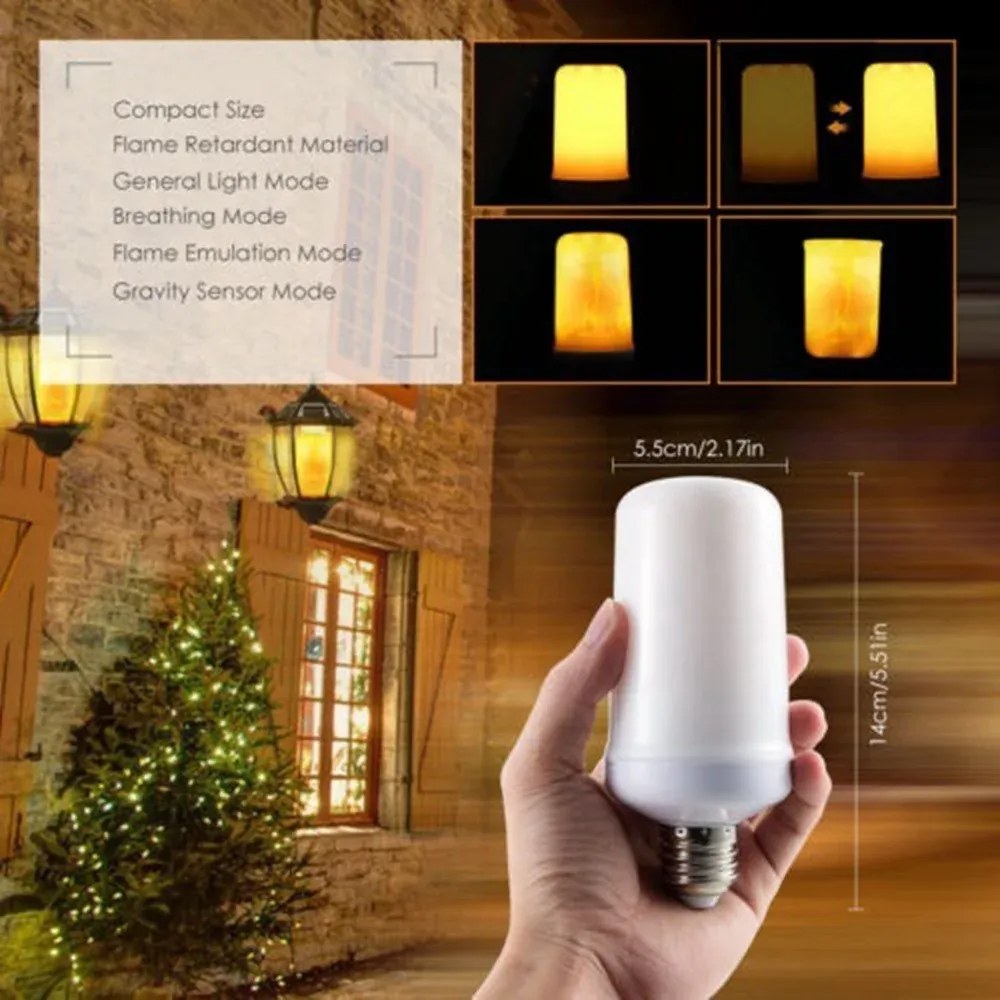 Bec LED HYO-2, 5W - imitație de flacără - orange