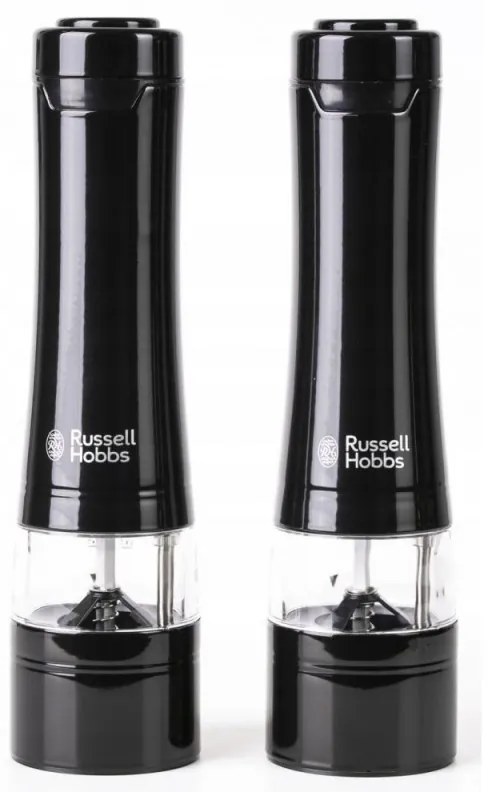 Rasnita electrica pentru sare si piper Russell Hobbs Black 28010-56, Mecanism ceramic, LED, Negru