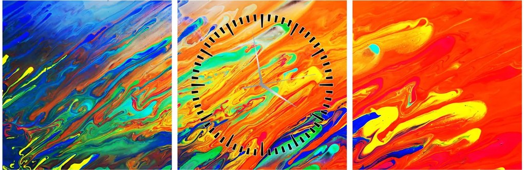 Tablou - Abstract colorat (cu ceas) (90x30 cm)