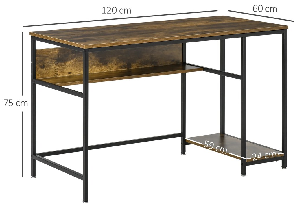 Masa stil industrial HOMCOM, versatila, 120x60x75cm | Aosom RO