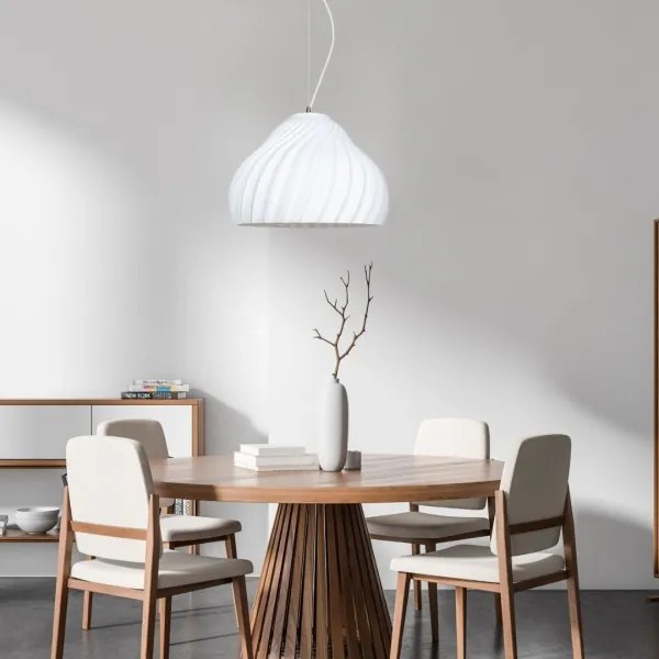 Lustră pe cablu SILVO 1xE27/60W/230V d. 38 cm alb