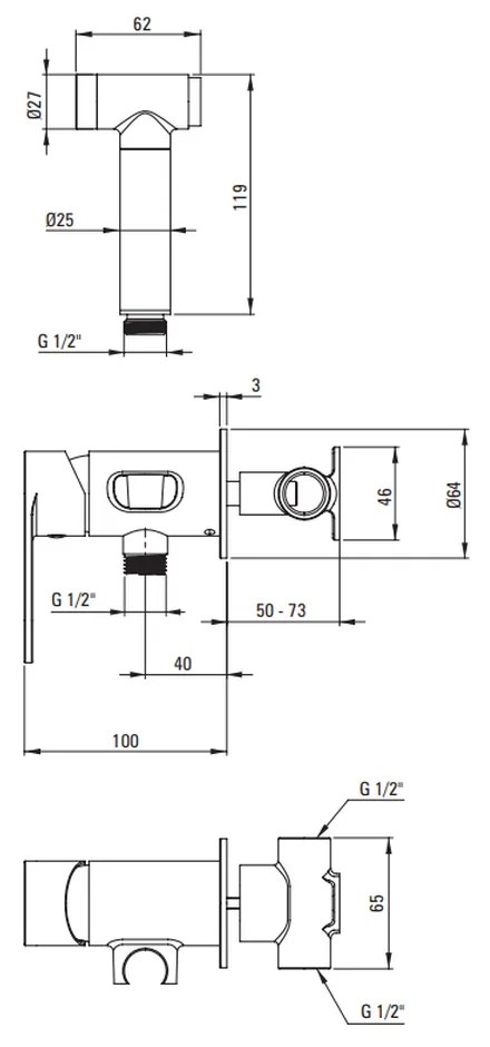 Set vas wc suspendat rimless cu capac soft close, baterie bideu, rezervor incastrat si clapeta Geberit Delta