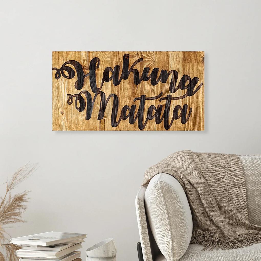 Accesoriu decorativ de perete din lemn Hakuna Matata motto