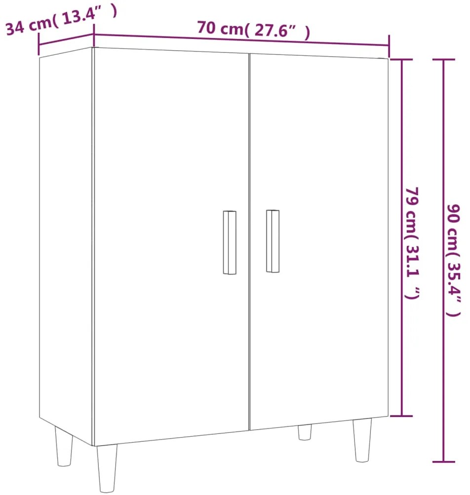 Dulap inalt, stejar maro, 70x34x180 cm, lemn prelucrat 1, Stejar brun