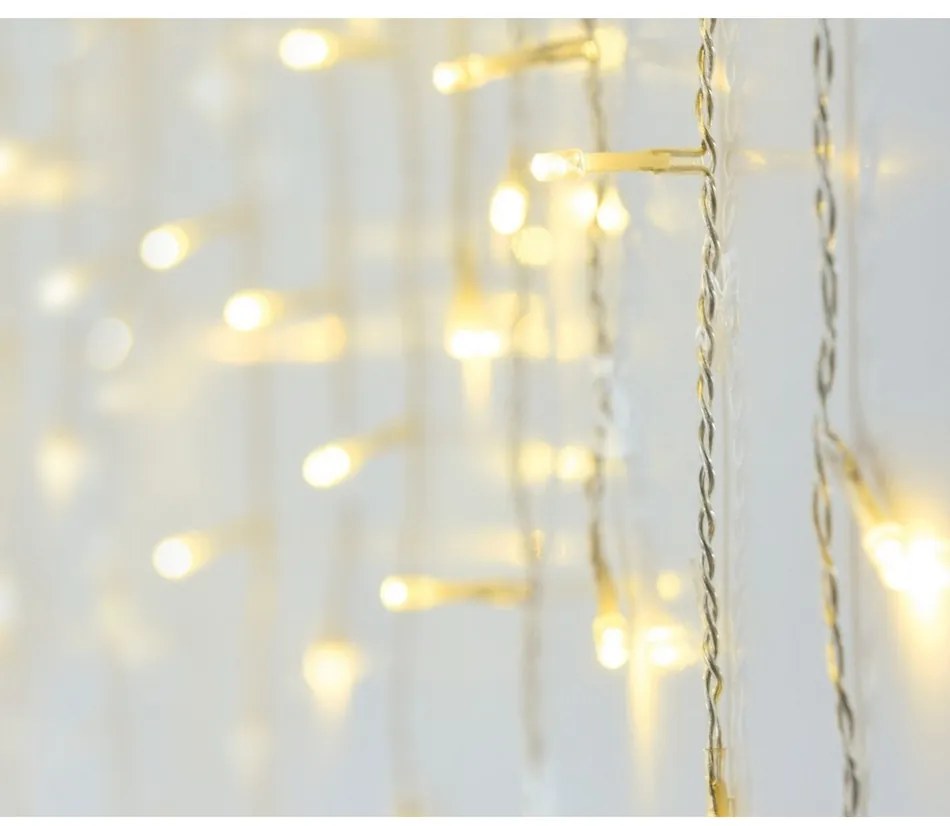 Ploaie luminoasă de Crăciun 180 LED, IP44, 6 m,alb cald, 6 m