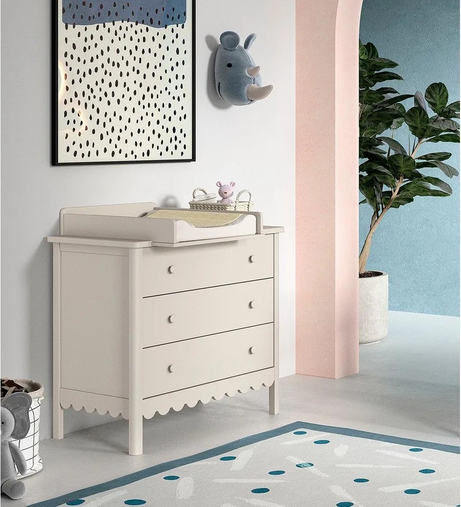 Comodă de copii bej cu masă de schimbat 89x90x55 cm Swingo – Vipack