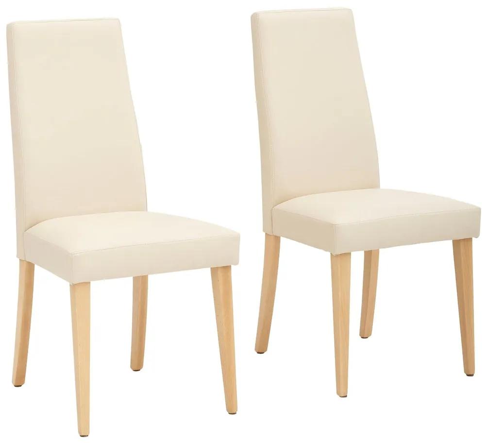 Set 2 scaune Mary, bej, piele ecologică