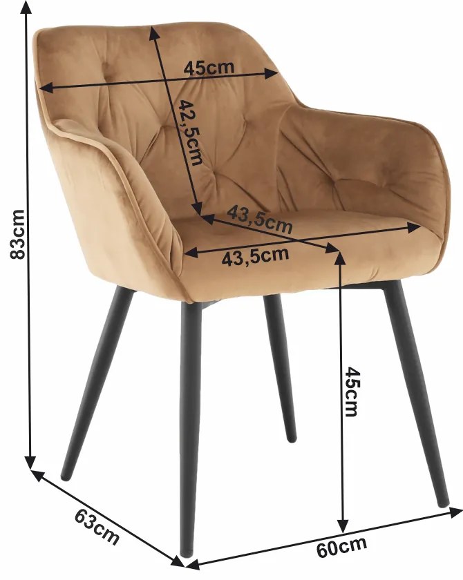 Fotoliu de design, material textil Velvet maro, BERILIO