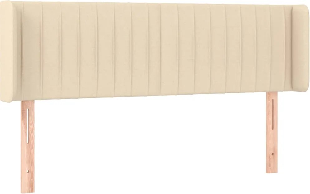vidaXL Tăblie de pat cu aripioare crem 147x16x78/88 cm textil