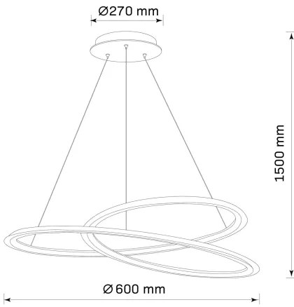 Lustră LED pe cablu TANGO LED/44W/230V 4000K d. 60 cm negru
