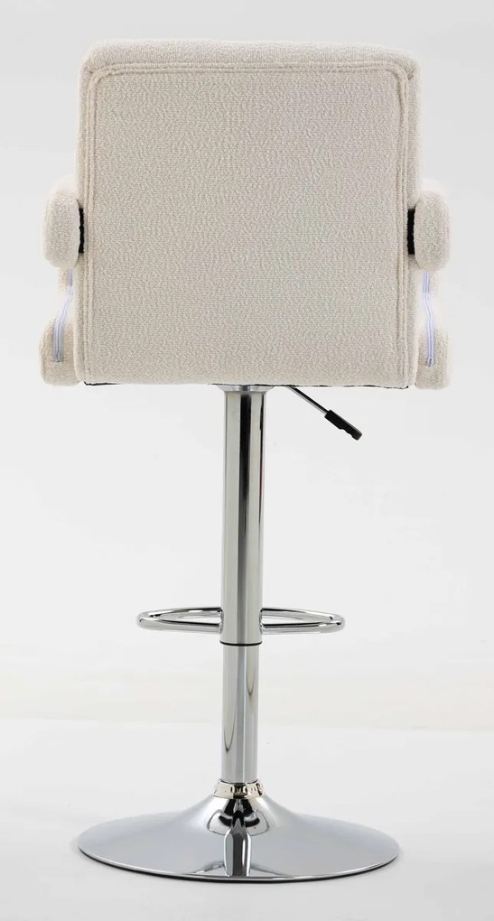 HR8404W Scaun Crem Boucle cu Bază Cromata