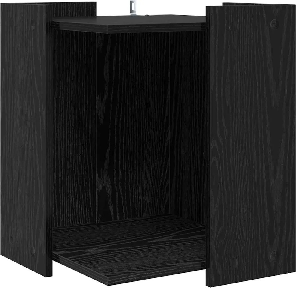 vidaXL Cutie pentru litiera pisici Stejar Negru 42 x 42 x 51 cm