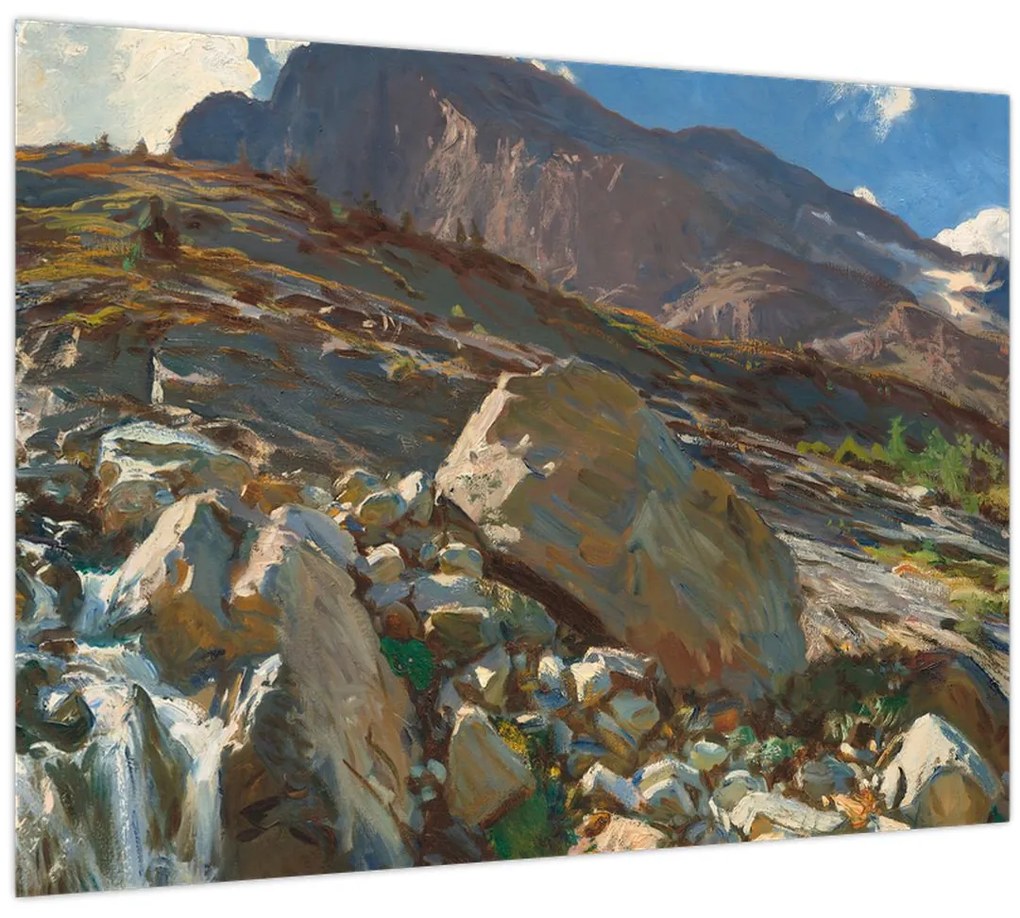 Tablou pe sticlă - John Singer Sargent, Simplon Pass, reproducere (70x50 cm)
