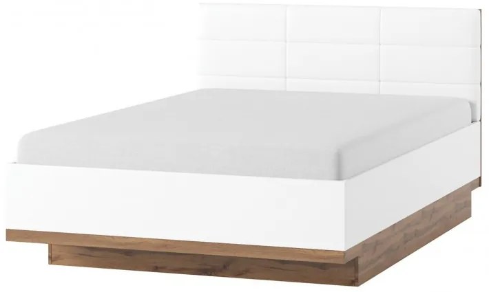 Pat cu tablie tapitata cu piele ecologica Livorno 66 White
