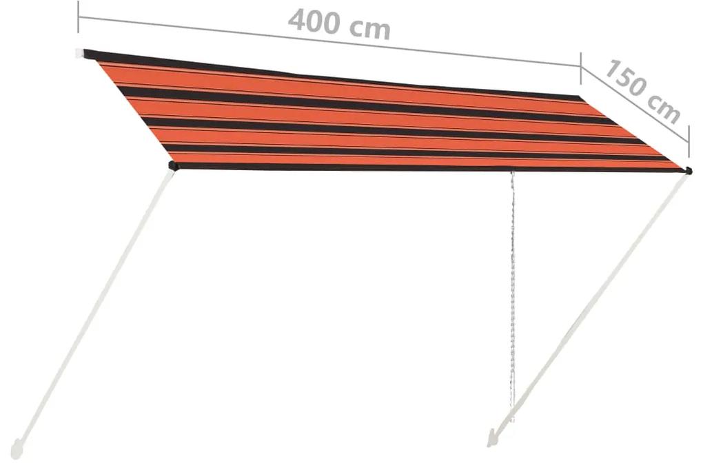 Copertina retractabila, portocaliu si maro, 400 x 150 cm portocaliu si maro, 400 x 150 cm