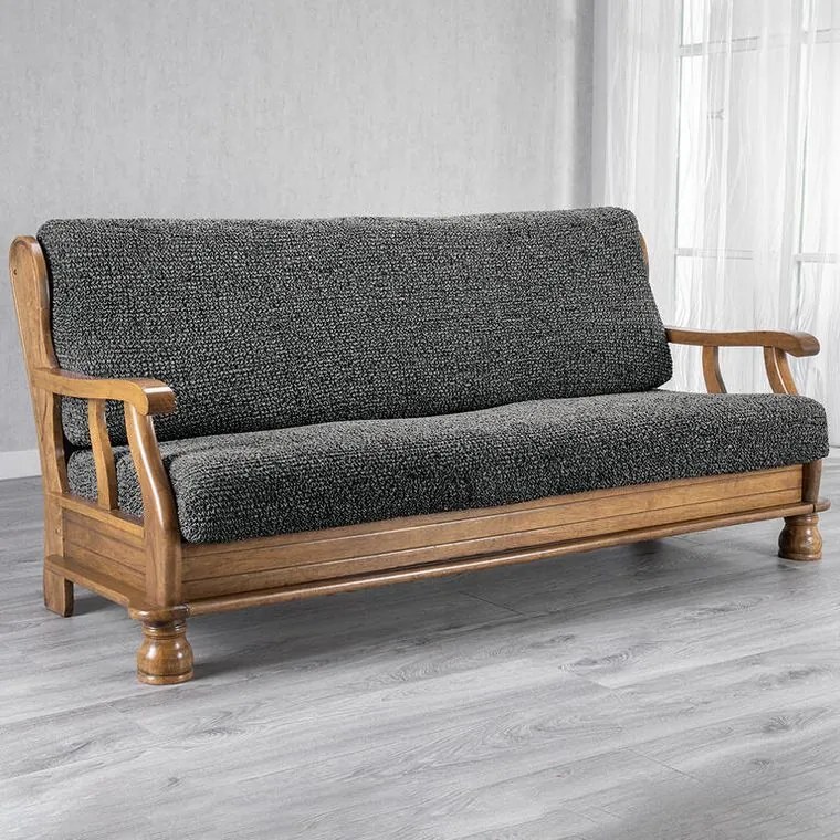 Gaico Huse bielastice VITTORIA gri 3fotoliu cu manere de lemn (l. 150 - 200 cm)