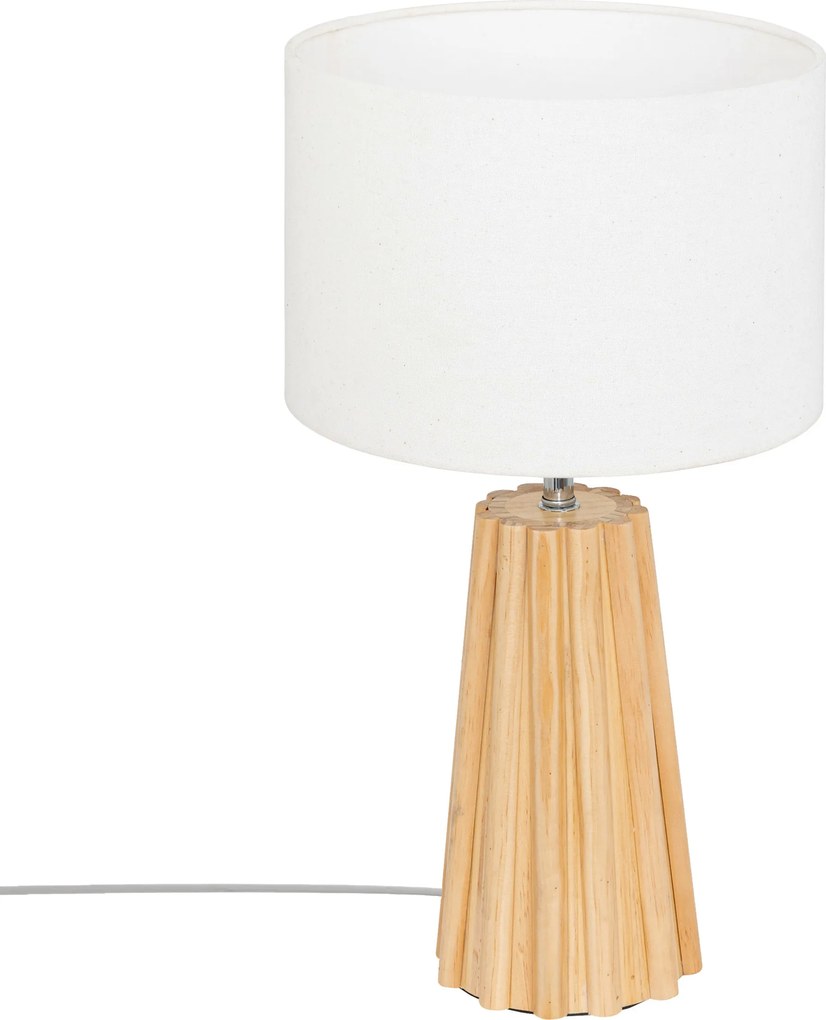 Lampă de noptieră ADONA cu picior din lemn, înălțime 53 cm