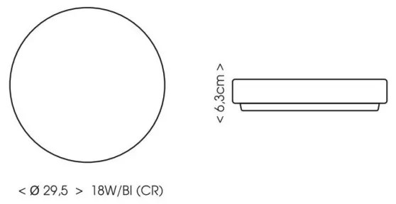 Plafonieră LED pentru baie Ecolite W3090-18W/CR LIRA LED/18W/230V IP44 negru
