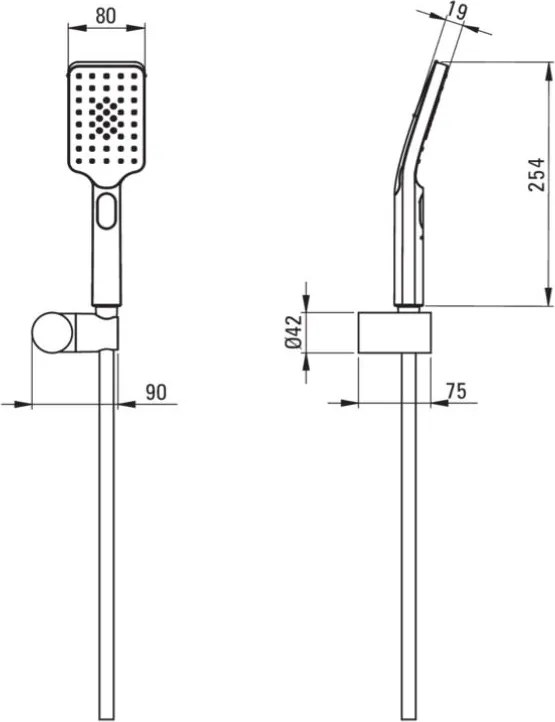 🚿 Set de duș ALPINIA, cu suport fix – Finisaj titan – Cod NGA_D41K
