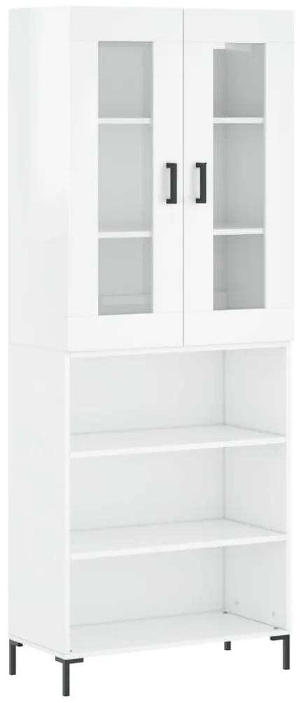 3198723 vidaXL Dulap înalt, alb extralucios, 69,5x34x180 cm, lemn compozit