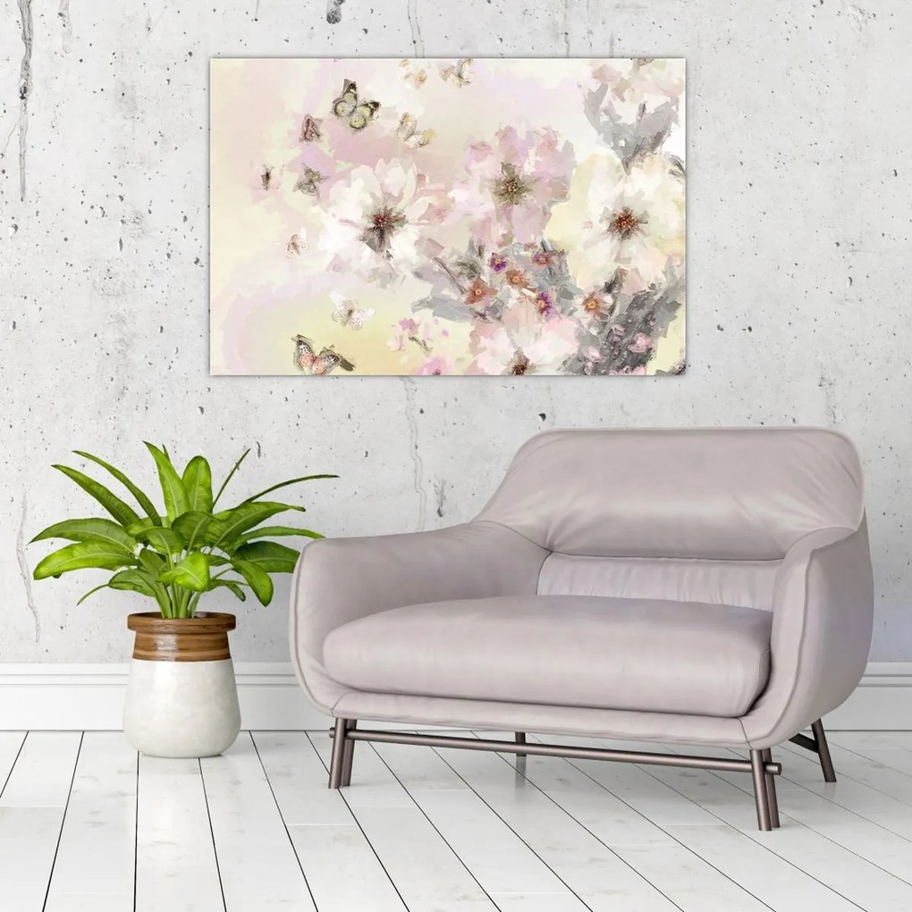 Tablou - Flori,pictură (90x60 cm)