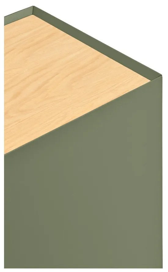 Comodă verde/în culoare naturală joasă cu aspect de lemn de stejar 165x78 cm Arista – Teulat