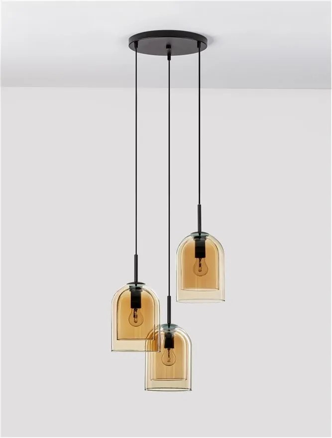 Lustra cu 3 pendule modern Velor champagne