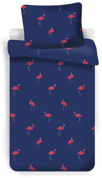 Lenjerie de pat din microfibra FLAMINGOS, albastru Dimensiune lenjerie de pat: 70 x 90 cm | 140 x 200 cm