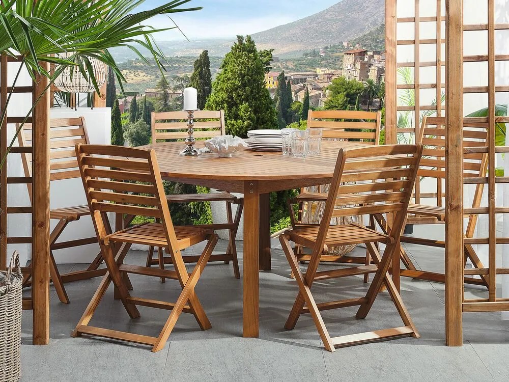 Set mobilier de grădină Tiarra (lemn deschis) . 1076326