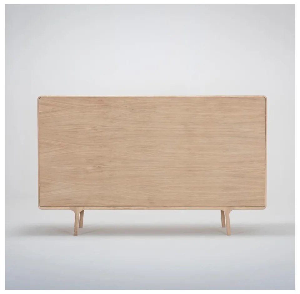 Comodă din lemn masiv de stejar cu 3 sertare Gazzda Fawn, lățime 180 cm