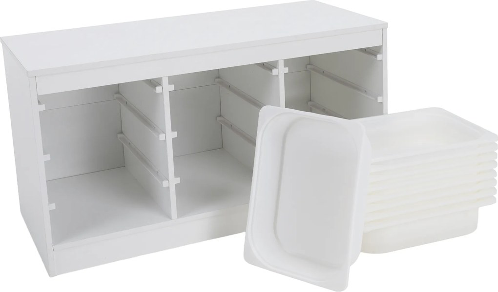 Organizator cu cutii de depozitare, alb, TRIMAL