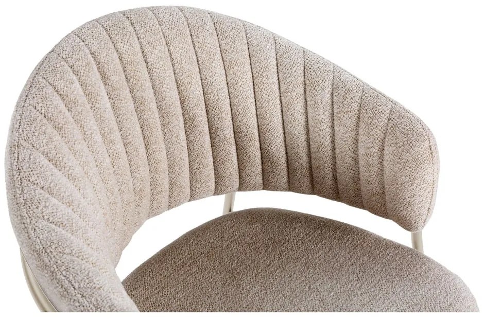 Set de scaune de sufragerie bej cu cotiere 2 buc. tapițat Leticia – Marckeric