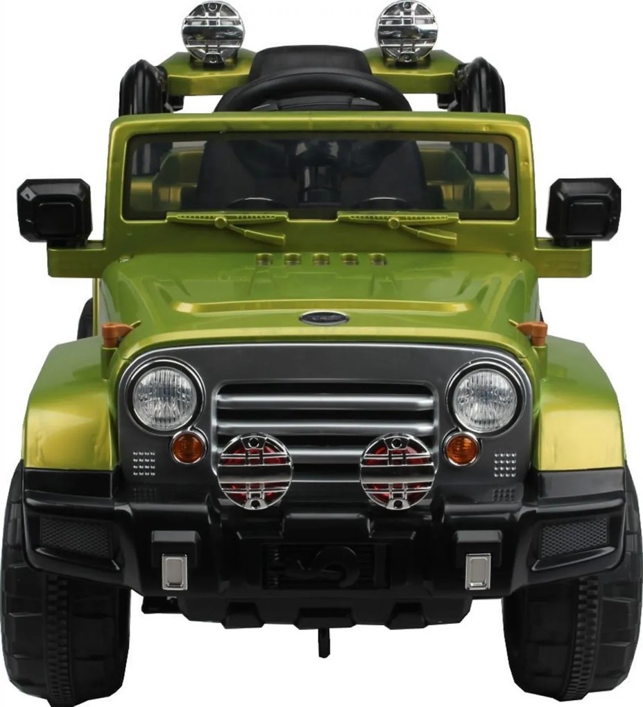 Masinuta Electrica cu acumulator pentru copii NOVOKIDS™ Safari SUV PRO, Cu telecomanda, Max 30 kg, Melodii si lumini, 12V, Verde