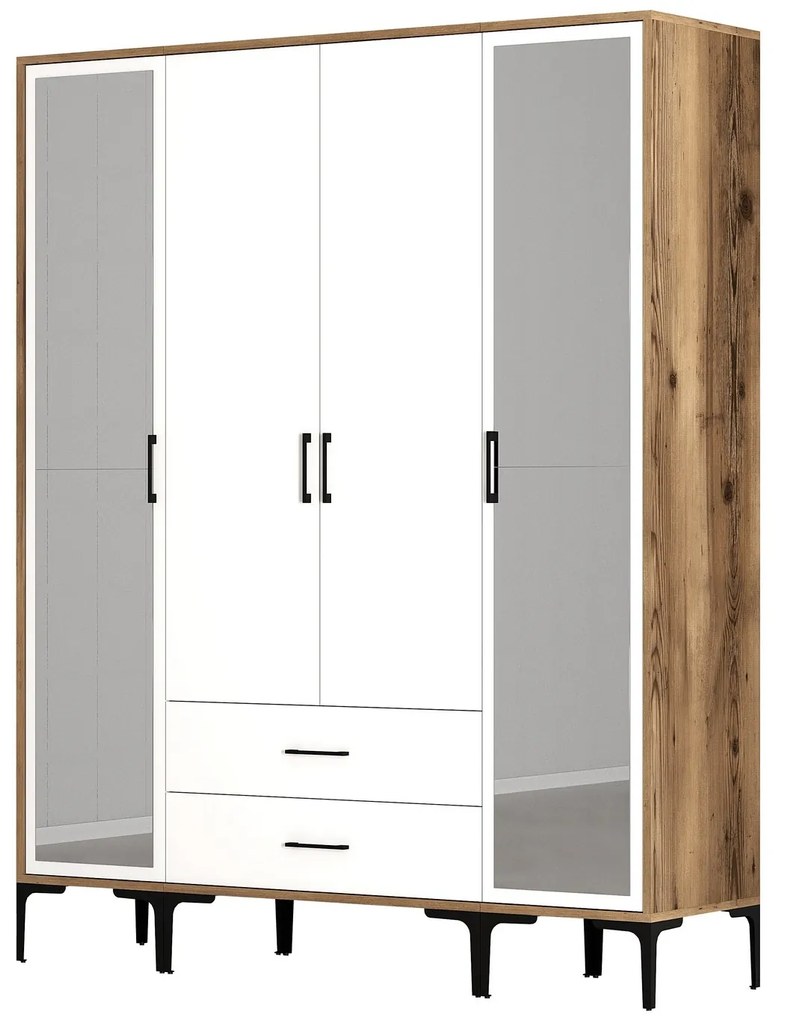 Dulap de haine Kiara RTR (Nuc + Alb). 1088537