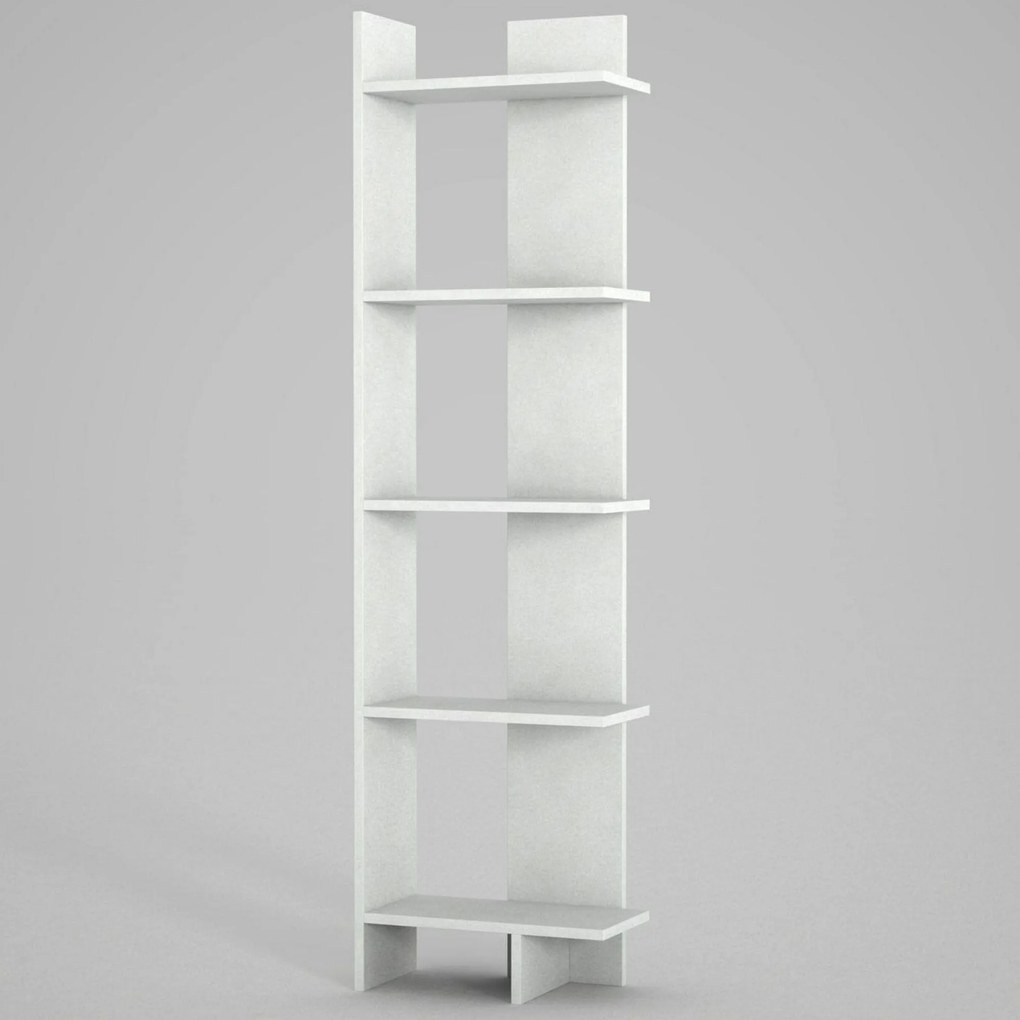 Biblioteca PERLA, alb, PAL melaminat, 49x22x170 cm