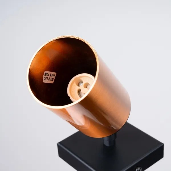 Spot de perete Sollux SL.1374 WINX 1xGU10/10W/230V negru/cupru