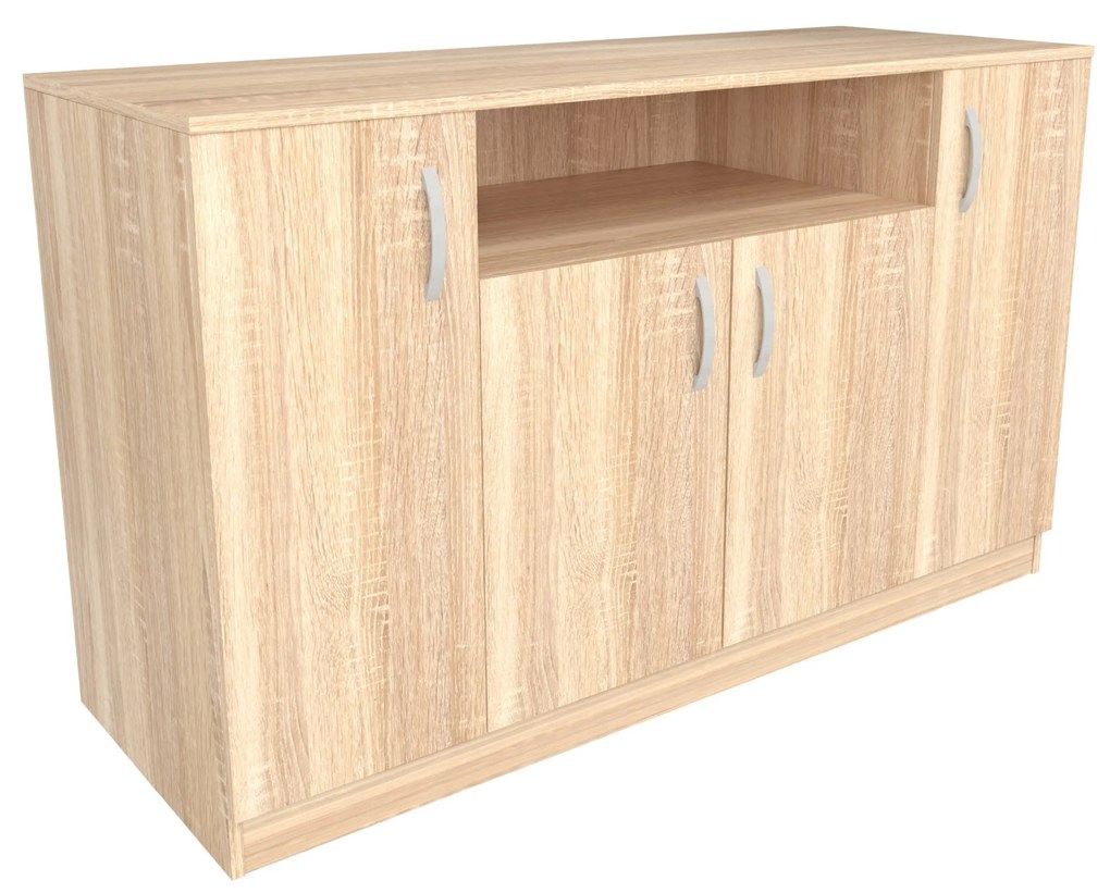Comoda Remi, 4 Usi, Stejar Sonoma, 135 x 50 x 80 cm
