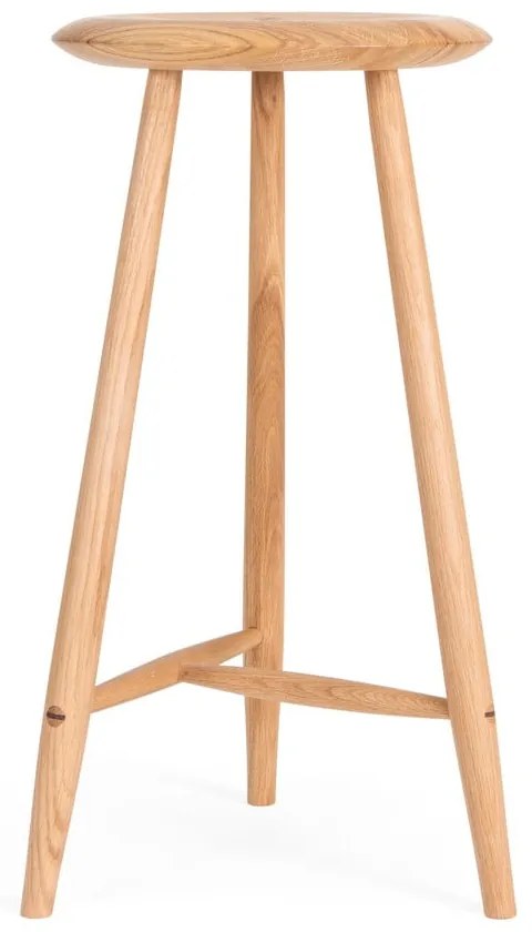 Scaun de bar în culoare naturală din lemn de stejar (înălțime șezut 65 cm) Blanc – Gazzda