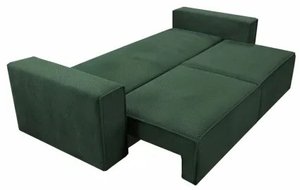 Canapea extensibilă 3 locuri cu spațiu de depozitare RONDA, verde