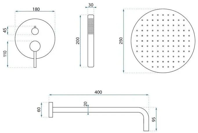 Set de dus incastrat Rea Argon auriu + BOX