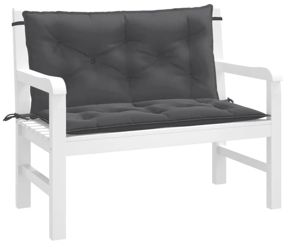 vidaXL Pernă bancă de grădină 2 buc melanj antracit 100x50x7 cm textil