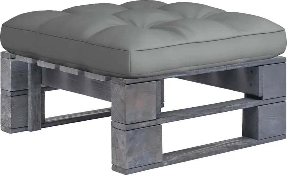 vidaXL Taburet de grădină din paleți, gri, lemn de pin impregnat