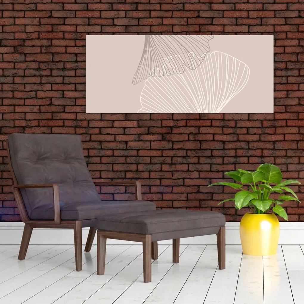 Tablou - Frunze bej N⁰2 (120x50 cm)