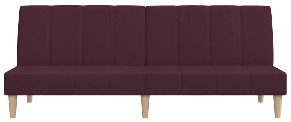 Canapea extensibila 2 locuri, cu taburet, violet, textil Violet, Cu scaunel pentru picioare