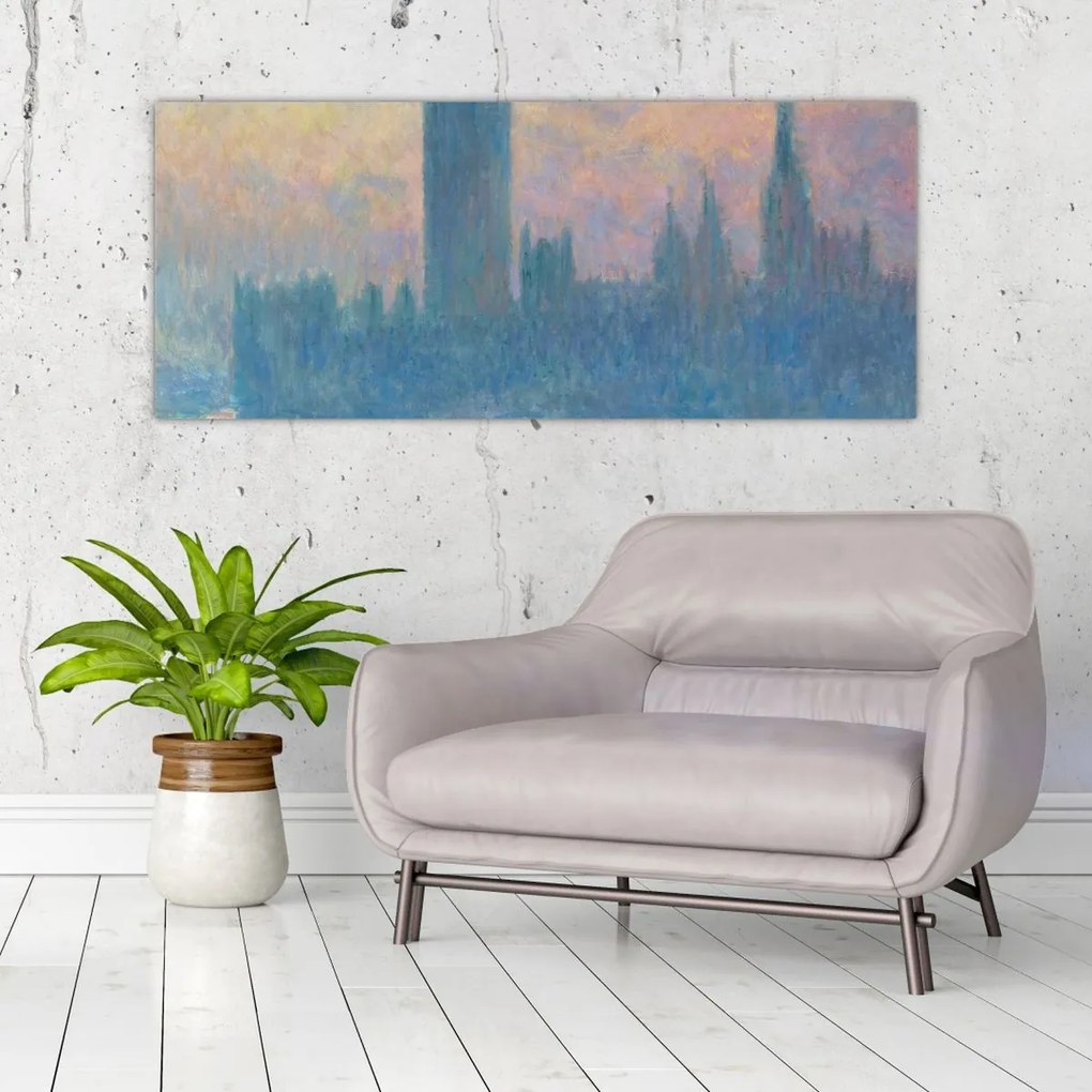 Tablou - Claude Monet, The Houses of Parliament, Sunset, reproducere (120x50 cm)